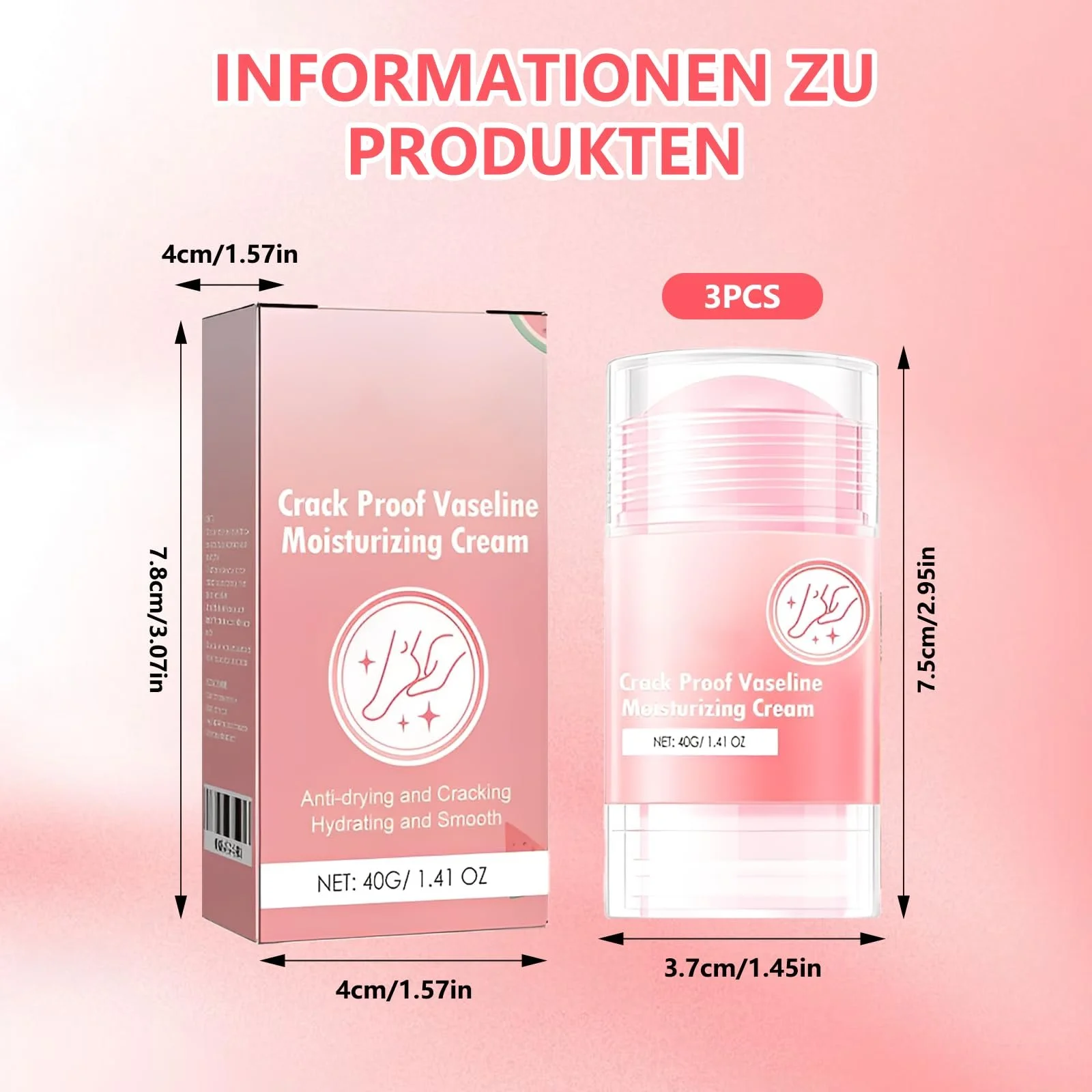 Набор увлажняющих кремов для ног (3 шт.) 40 г против трещин и мозолей с мочевиной, фото №2