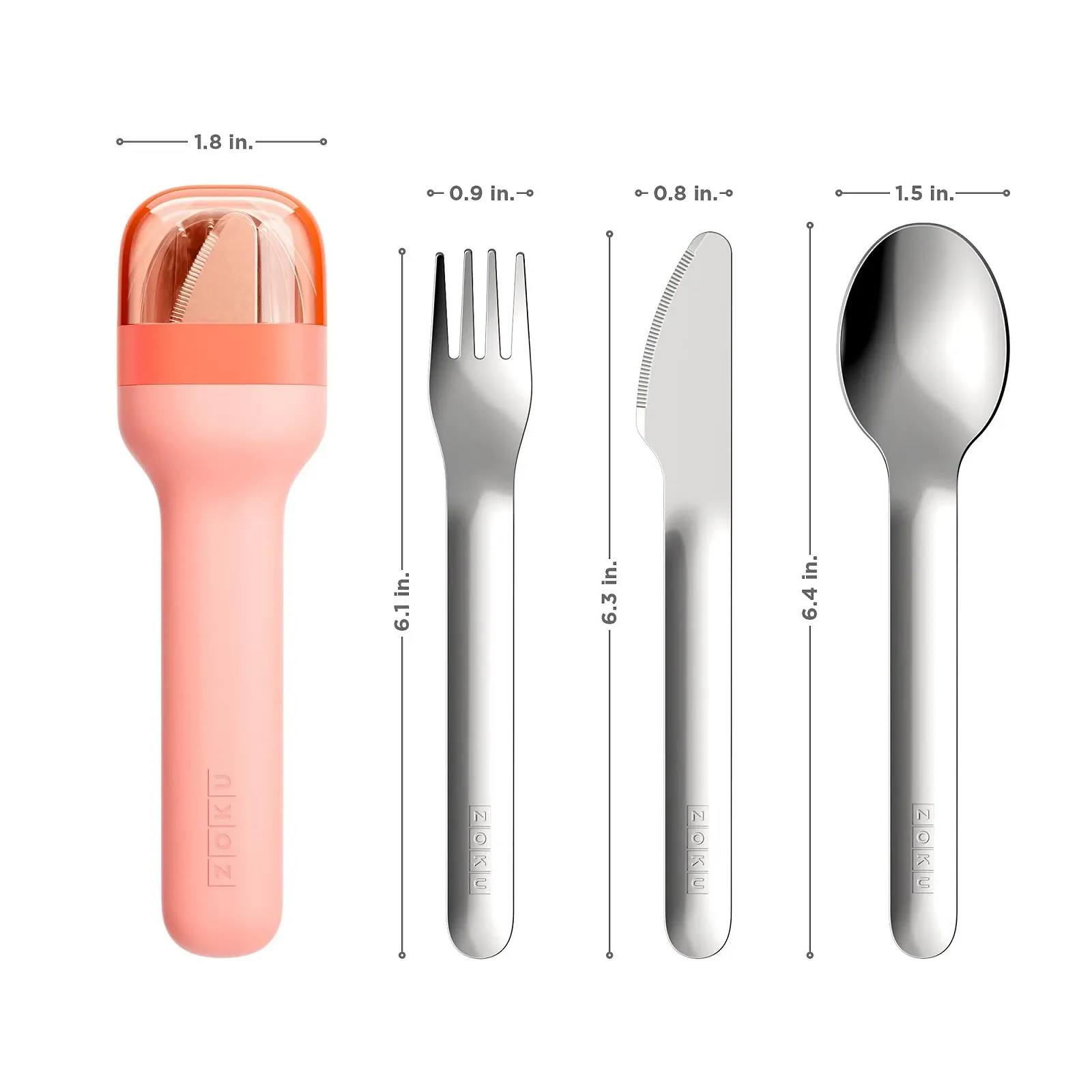 Набор столовых приборов Zoku Розовый, фото №3
