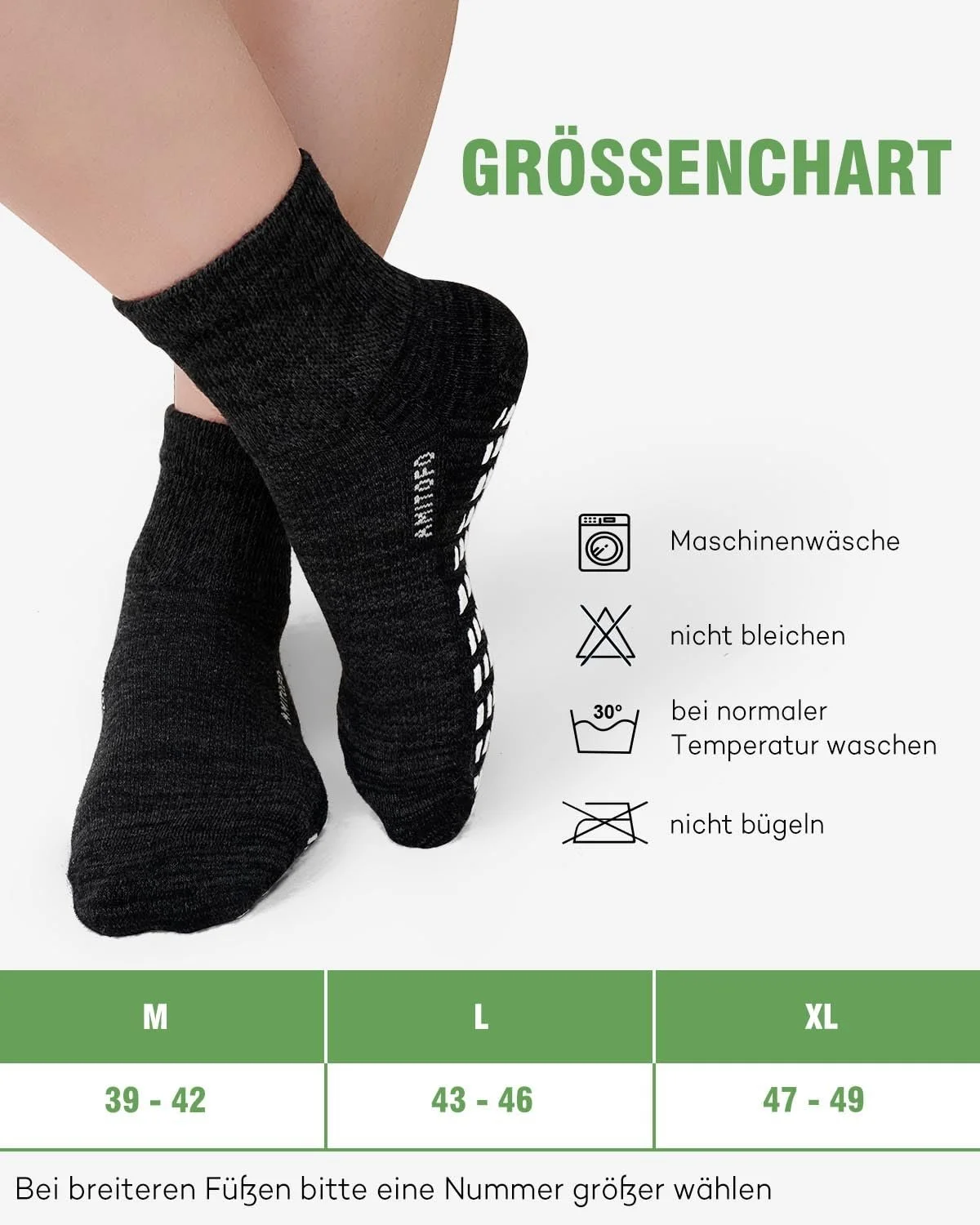 Диабетические носки Bamboo Stopper для мужчин и женщин с комфортным поясом без эластичной резинки и шва, очень широкие нескользящие носки для отекших ног беременных пожилых людей, фото №6