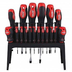Набор отверток WALTER 18 штук прецизионная шлицевая Phillips & Torx эргономичные резиновые ручки магнитные наконечники с настенным креплением и винтами цена на synthetic.ua - Фото 1 Набор отверток WALTER 18 штук прецизионная шлицевая Phillips & Torx эргономичные резиновые ручки магнитные наконечники с настенным креплением и винтами synthetic.ua - Фото 1