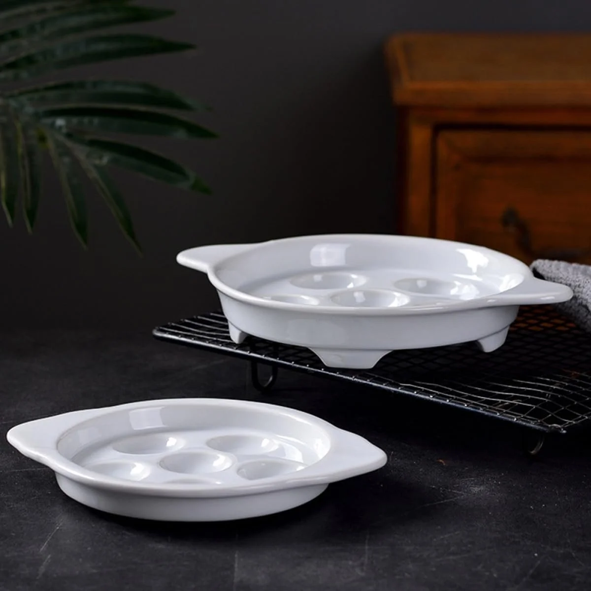 Форма для равликів Toyvian керамічна з ручками біла (2 шт.), фото №8