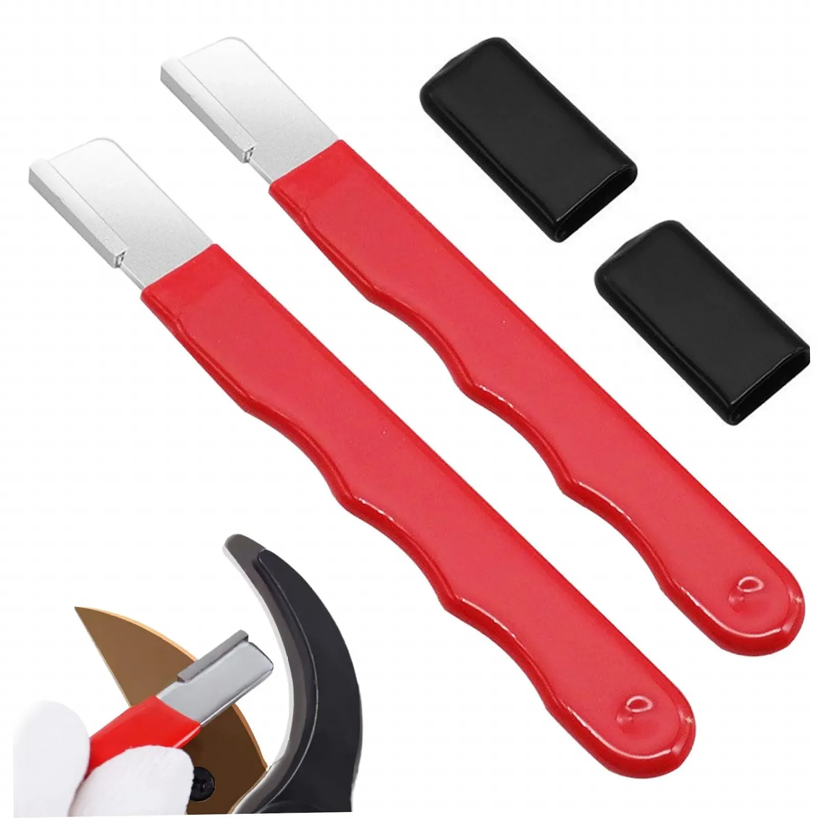 Точило для садових інструментів переносна з нековзною ручкою та захисним ковпачком 2 штуки, фото №1