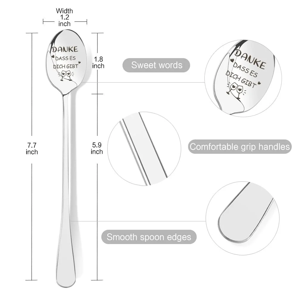 Ложка Кавова з гравіюванням, набір 2 шт., фото №6