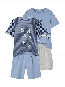 Літня піжама для хлопчиків, 2 шт. VERTBAUDET, Акули, з переробленої бавовни - Фото 1