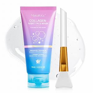 Маска Ночная Collagen Обволакивающая, Маска для лица Collagen, Органическая Маска для лица Collagen, Ночная Маска, Маска-пленка для сияющей кожи, Корейский уход за кожей 75 мл - Фото 1