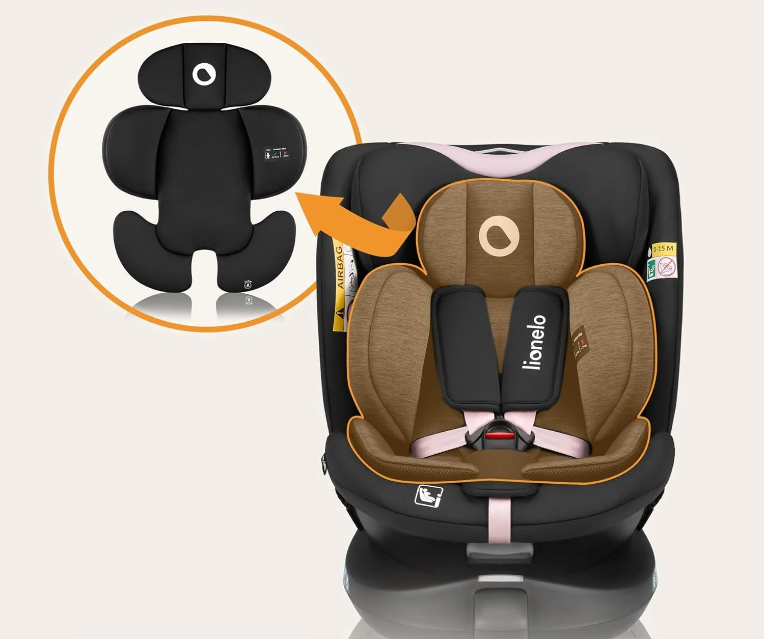 Дитяче автокрісло LIONELO Navy i-Size / З ISOFIX та поворотом на 360° / 0-36 кг / 40-150 см / 0-12 років / Регульований підголівник та нахил спинки / Чорне, фото №5 Дитяче автокрісло LIONELO Navy i-Size / З ISOFIX та поворотом на 360° / 0-36 кг / 40-150 см / 0-12 років / Регульований підголівник та нахил спинки / Чорне, фото №5