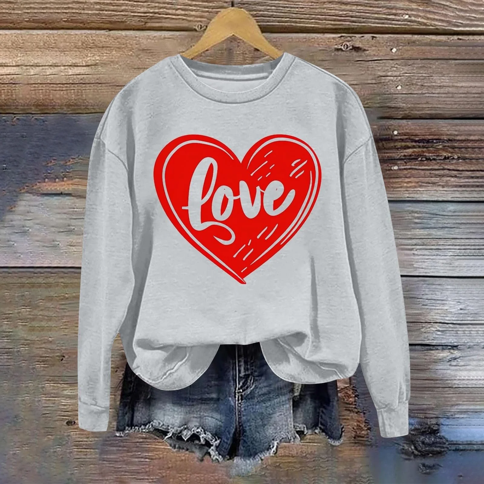 Женский Свитшот Gwnauz Праздничный Рождественский День Святого Валентина Сердце Длинный Рукав Круглый Вырез Зимний Классический Свитер с Принтом Сердца Подарок на День Святого Валентина Рождество, фото №4 Женский Свитшот Gwnauz Праздничный Рождественский День Святого Валентина Сердце Длинный Рукав Круглый Вырез Зимний Классический Свитер с Принтом Сердца Подарок на День Святого Валентина Рождество, фото №4