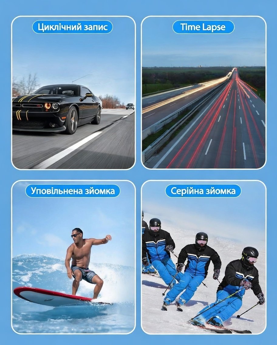 Экшн-камера WOLFANG GA100 / 170° / 20Мп / 4К / 30fps / Wi-Fi / Влагозащищенная / Черная, фото №6 Экшн-камера WOLFANG GA100 / 170° / 20Мп / 4К / 30fps / Wi-Fi / Влагозащищенная / Черная, фото №6