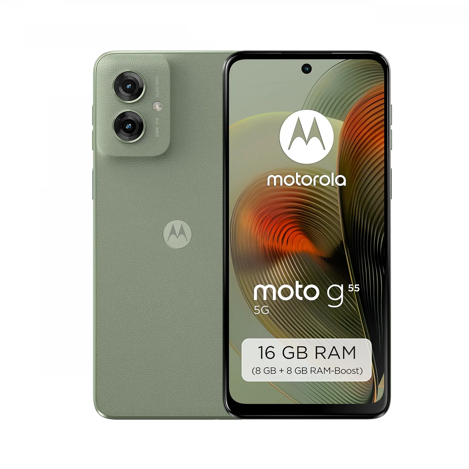 Смартфон Motorola Moto g55 5G 8/256 ГБ 6.49" FHD+ 50 Мп 5000 мАч Smoky Green + Защитный чехол, фото №1