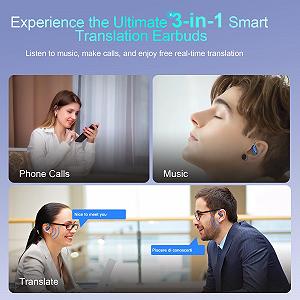 Наушники Переводчик AI, 75 часов работы, с микрофоном, Синий synthetic.ua - Фото 1