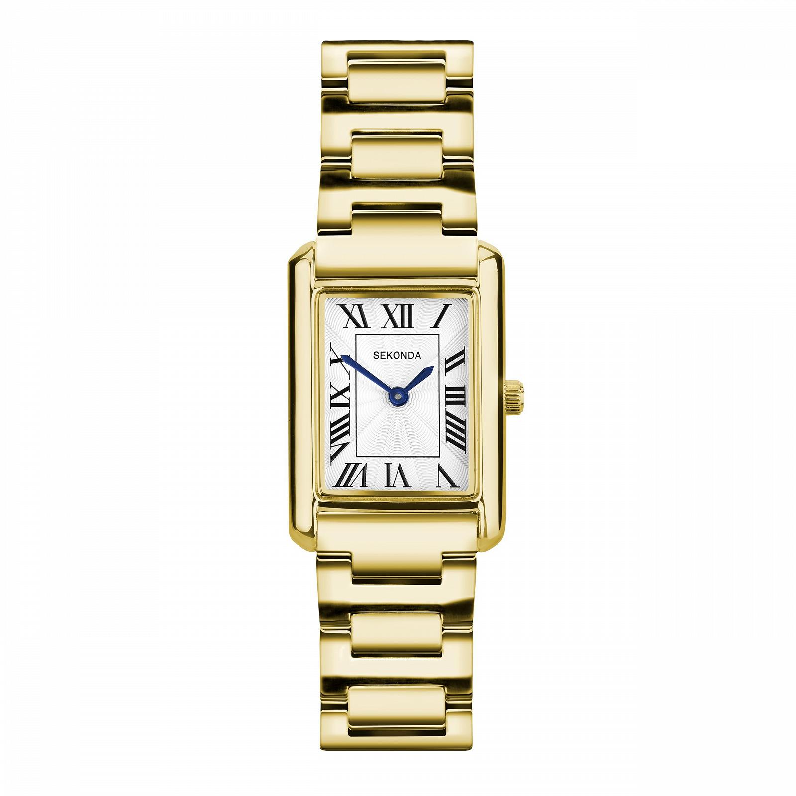 Жіночий годинник Sekonda Colette Classic 22 мм з золотим ремінцем і білим циферблатом, фото №1