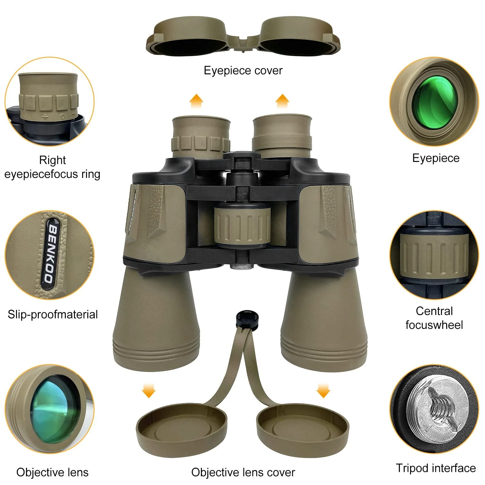 Бінокль 20x50 HD Night Vision Waterproof Professional FMC Lens, фото №4