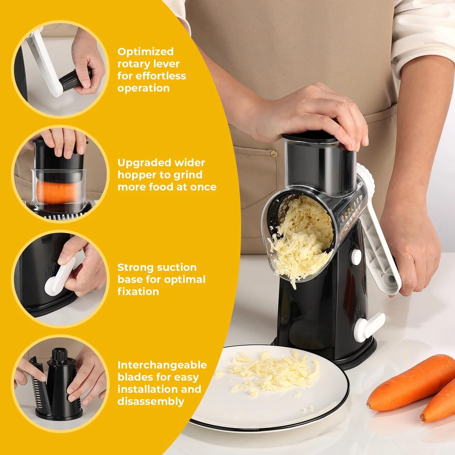 Ротаційна Терка Овочерізка з 5 змінними лезами, фото №5