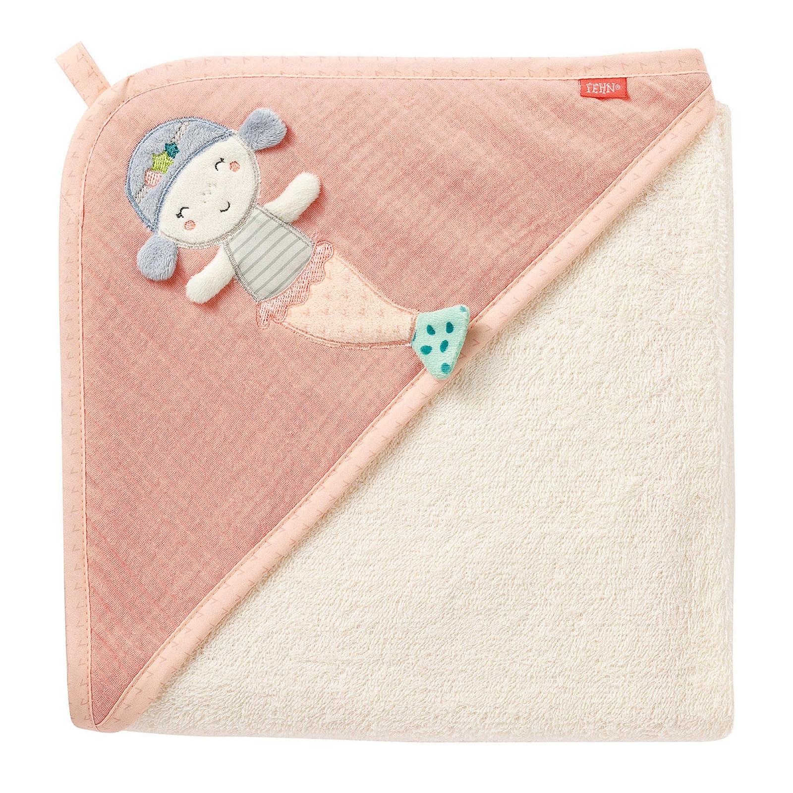 Полотенце для ванны Fehn Baby Mermaid с капюшоном 80 x 80 см розовый, фото №1