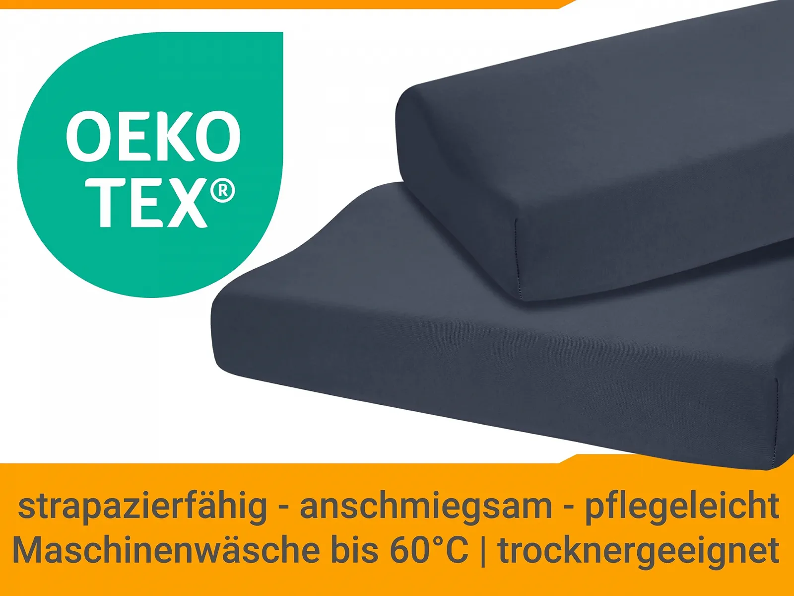 Набір з 2 трикотажних наволочок для терапевтичних подушок npluseins 1450.2049 35–40 x 55–60 см Антрацит, фото №6 Набір з 2 трикотажних наволочок для терапевтичних подушок npluseins 1450.2049 35–40 x 55–60 см Антрацит, фото №6