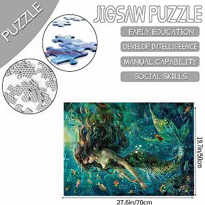 Пазл Tucocoo Sexy Girl (Mermaid, Coral Reef, Fish, Underwater World) 1000 деталей 19.7 x 27.6 дюймов - Фото 1