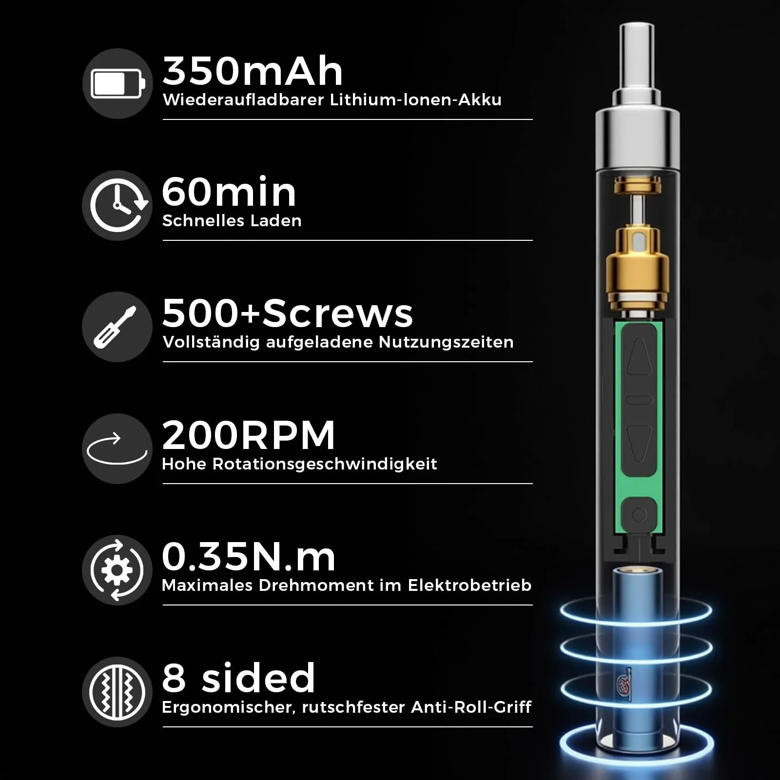 Набір електричних прецизійних викруток 152-в-1 для електроніки та ноутбуків, фото №6