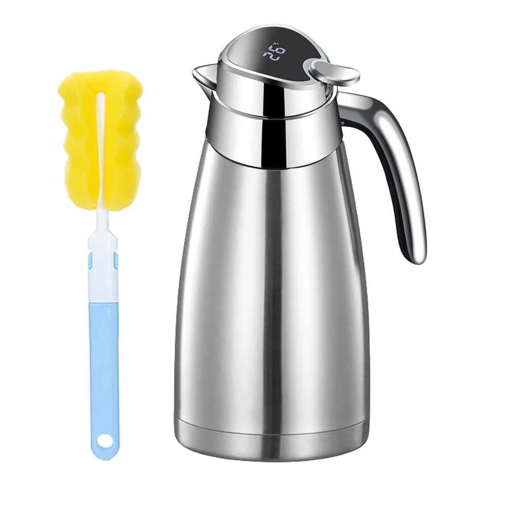 Термос-кавник колба Вакуумна 304 Нержавіюча сталь 2.3 л Срібний, фото №1