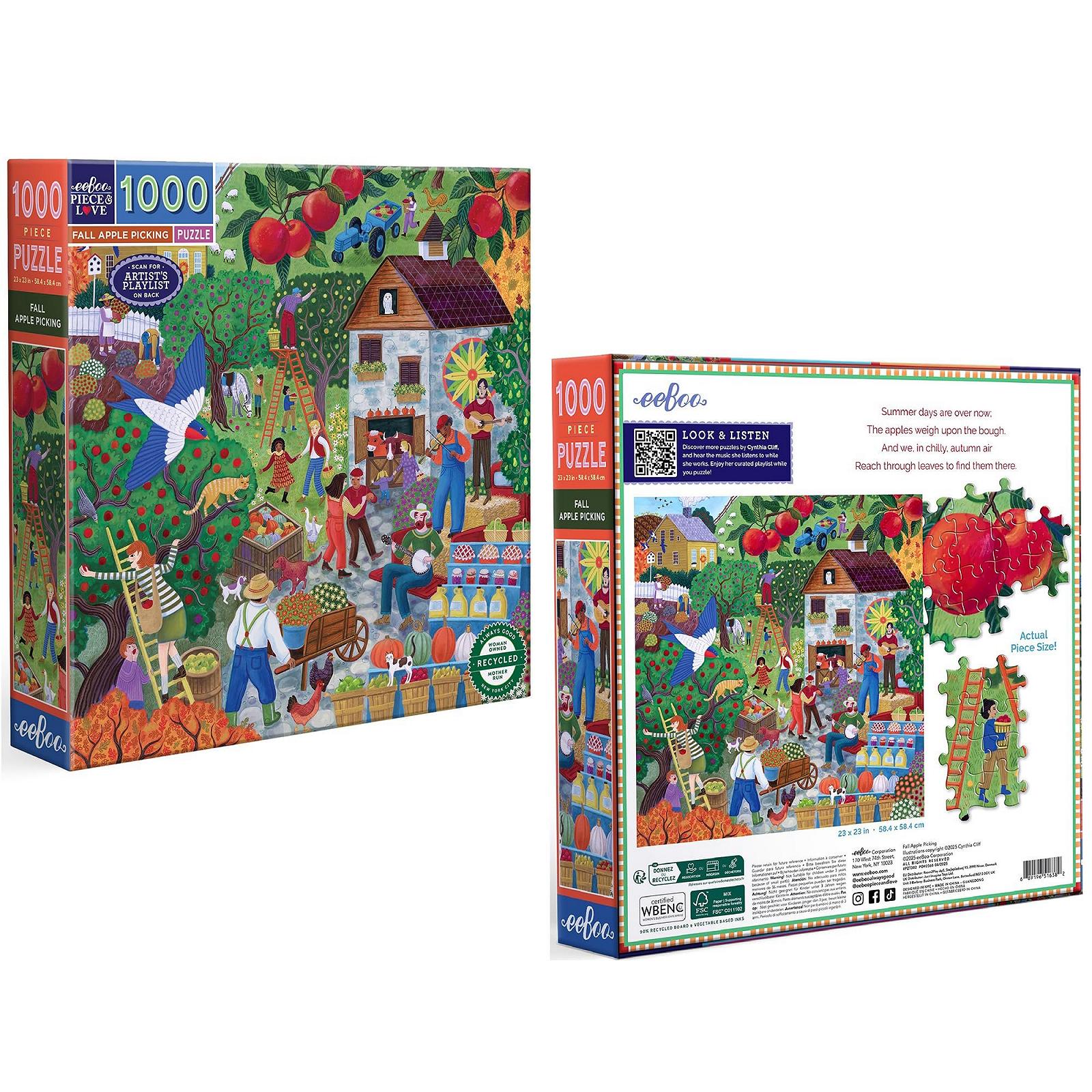 Пазл Eeboo Apple Harvest in Autumn Сбор яблок осенью 1000 элементов 58,5 x 58,5 см, фото №7