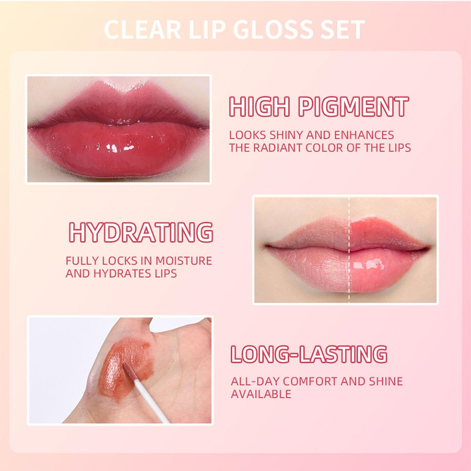 Блиск для губ Klarer Lipstick langanhaltendes Make-up зволожуючий червоний (A, One Size), фото №4 Блиск для губ Klarer Lipstick langanhaltendes Make-up зволожуючий червоний (A, One Size), фото №4