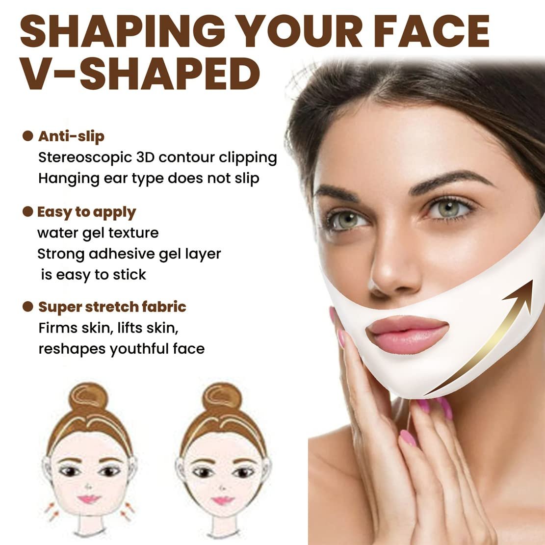 Маска для подтяжки V-линии, Маска для уменьшения двойного подбородка, Интенсивная укрепляющая двухслойная маска для подтяжки подбородка, V-образная маска для лица, Маска для мгновенной подтяжки подбородка, для укрепления и укрепления лица (5 шт.), фото №4 Маска для подтяжки V-линии, Маска для уменьшения двойного подбородка, Интенсивная укрепляющая двухслойная маска для подтяжки подбородка, V-образная маска для лица, Маска для мгновенной подтяжки подбородка, для укрепления и укрепления лица (5 шт.), фото №4