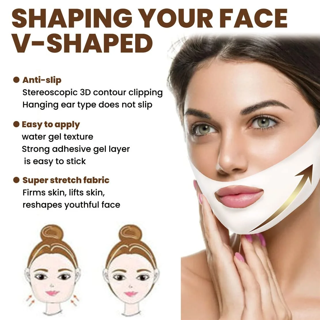 Маска для підтяжки V-лінії для зменшення подвійного підборіддя (5 штук), фото №4
