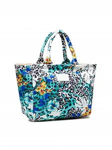 Пляжная сумка GUESS с принтом на холсте / Разноцветная synthetic.ua - Фото 1