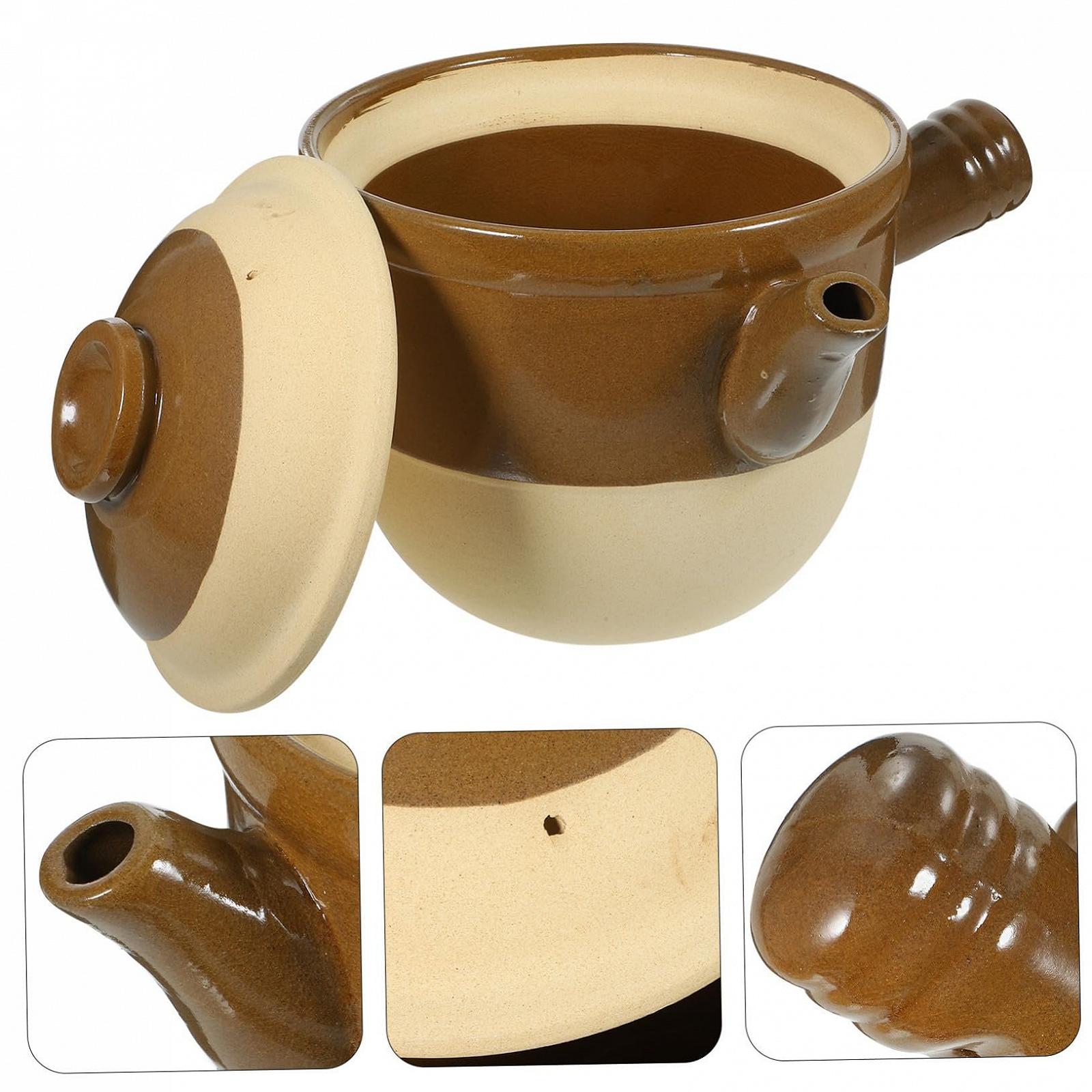 Кастрюля BESTYASH керамическая традиционная для лекарственных трав и тушения с эргономичной ручкой, фото №8