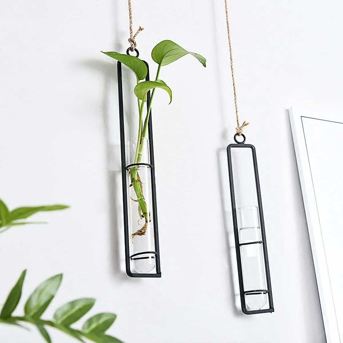 Пробірки для квітів підвісні 4 шт. ваза з отвором для підвішування Black, фото №3