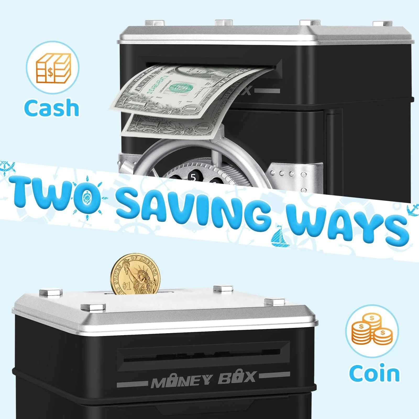 Скарбничка-сейф Safe Електронна з кодом та кермом, фото №3