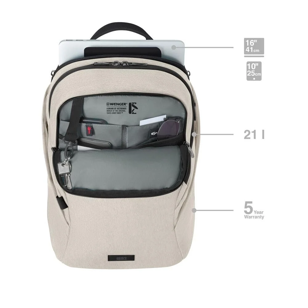 Рюкзак для ноутбука WENGER MX Light 16" Песочный (Бежевый), фото №3