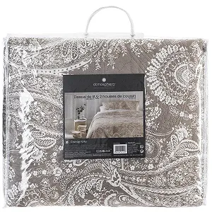 Покрывало стеганое с 2 наволочками Marie Бежевый, Двуспальный synthetic.ua - Фото 1