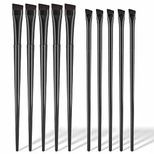 Набір пензлів для брів та підводки Angled Eyebrow Eyeliner Brush Set 10 шт. - Фото 1
