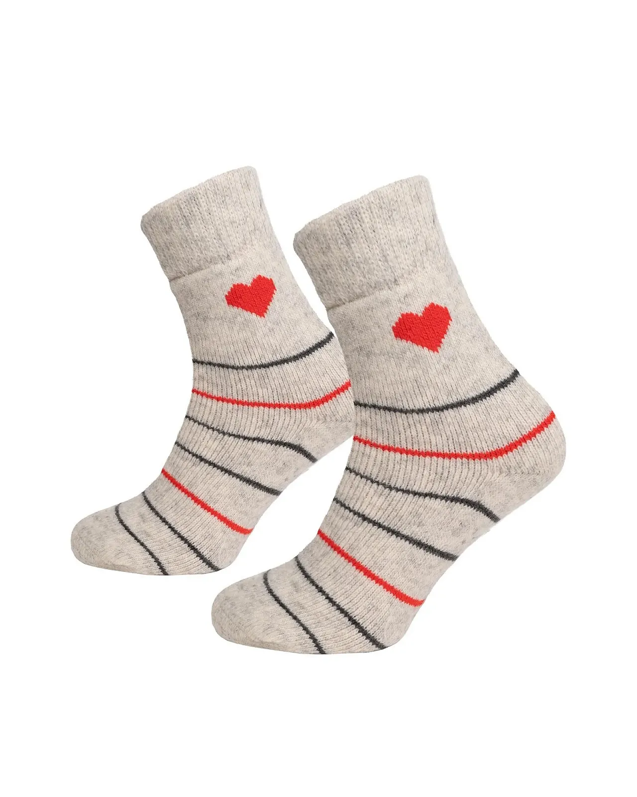 Шерстяные носки с сердечком - особо удобный пояс 80% шерсти, фото №5