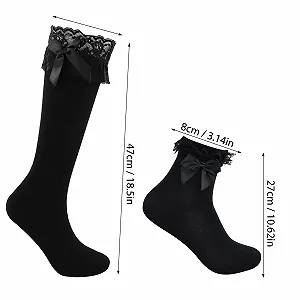 Шкарпетки Amexo з мереживом та бантами для жінок, 4 пари synthetic.ua - Фото 1