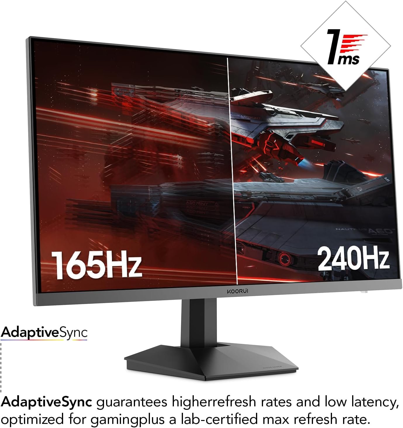 Монітор 24" KOORUI GN05 2K VA 240 Гц, фото №2