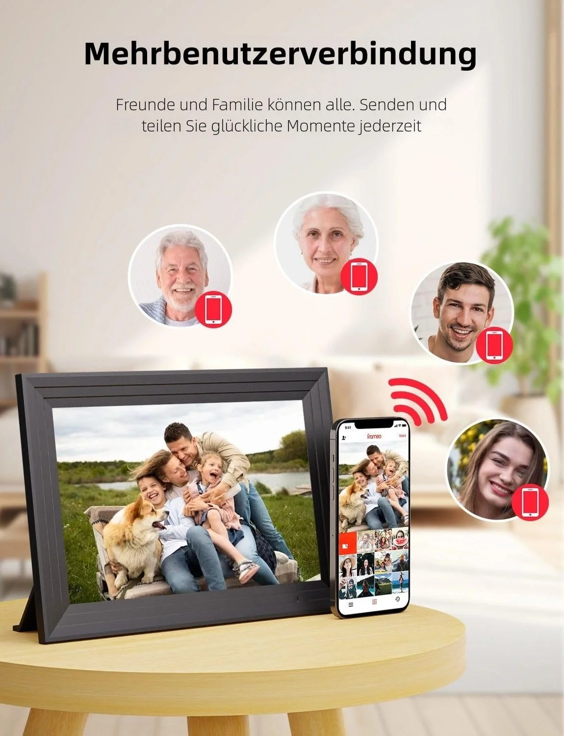 Цифрова фоторамка Luakug Frameo 10.1 Inch 32GB WiFi 1280 x 800 HD IPS Touchscreen, фото №5 Цифрова фоторамка Luakug Frameo 10.1 Inch 32GB WiFi 1280 x 800 HD IPS Touchscreen, фото №5