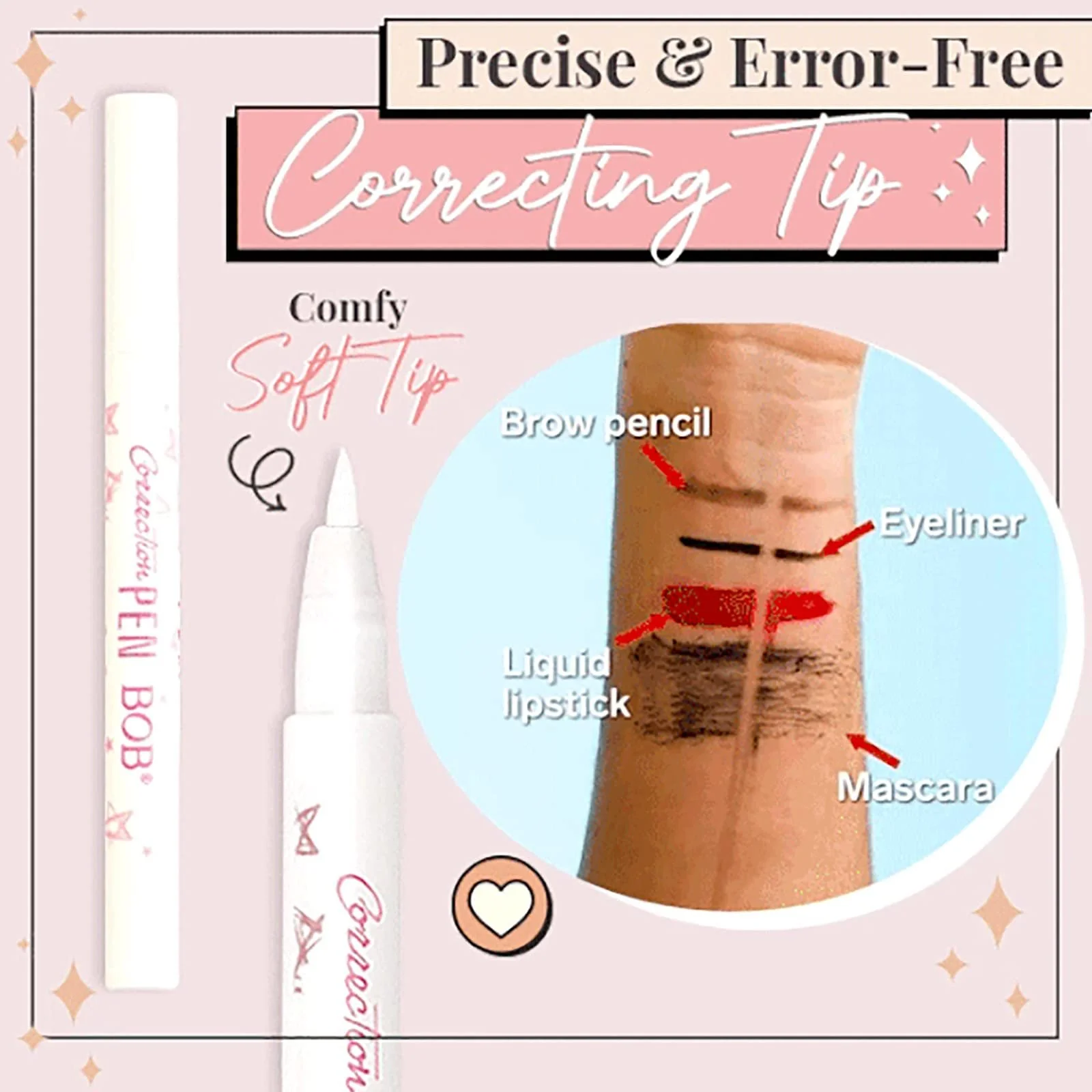 Корректор для макияжа Бровей, Губ Makeup Master Instant Of Eyeliner 1.3 мл (Белый, One Size), фото №2