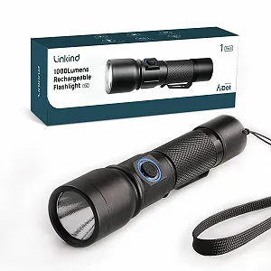 Ліхтар Linkind LED Перезаряджуваний 7 режимів 15000 Lux Алюмінієвий Ручний ліхтар USB-C IP44 - Фото 1