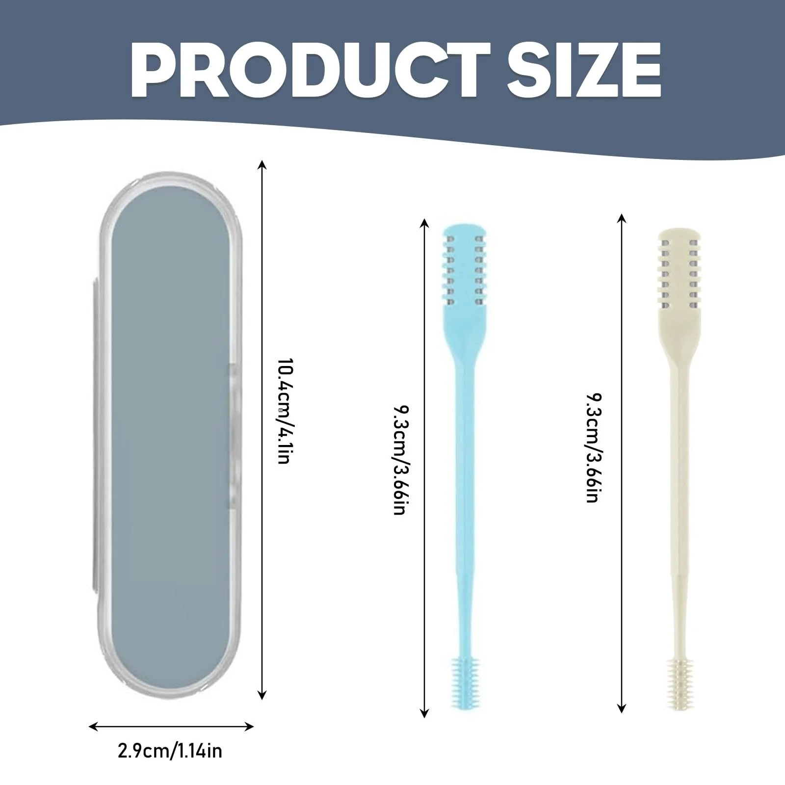 Тример XoeLLe Pack of 8 для носових волосків Ручний з обертовою щіткою (Синій, Жовтий), фото №2