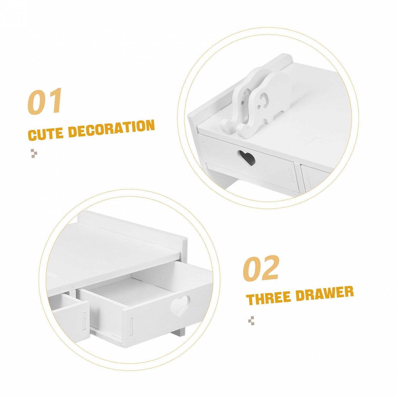 Подставка для клавиатуры Простой органайзер для офисного стола Подставка-подъемник для ноутбука Полка для компьютера с ящиками Органайзер для компьютерного стола ПВХ Белый, фото №9