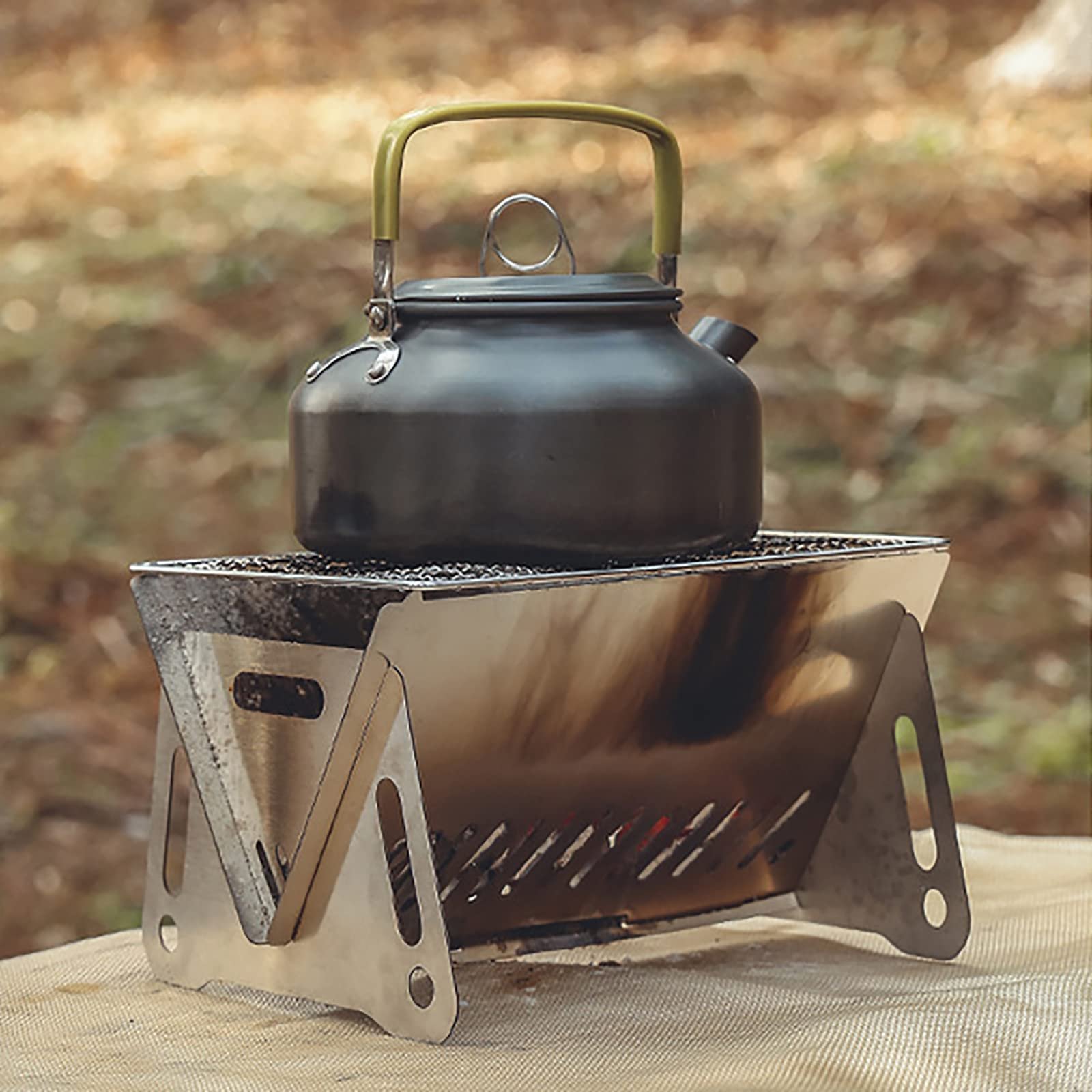 Похідна Плита Портативна Спиртова Дров'яна Багатофункціональна BBQ Сітка Підходить для Кемпінгу на Відкритому Повітрі та Пікніка, фото №4