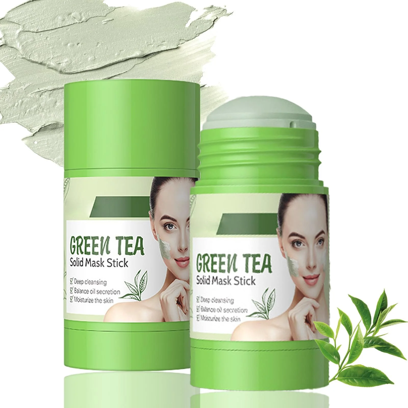 Маска-стік Зелений чай для глибокого очищення, звуження пор і балансу вологи, видаляє чорні цятки Упаковка з 2 масок, фото №1
