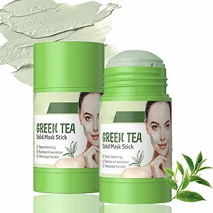 Маска-стик Зеленый чай для глубокого очищения, сужения пор и баланса влаги, удаляет черные точки, для всех типов кожи - Упаковка из 2 масок для лица Зеленый чай - Фото 1