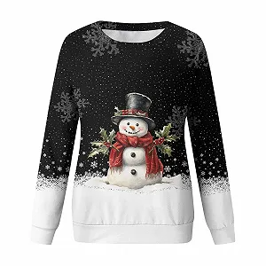 Женская Толстовка Nuaoxyeu Рождественский Снеговик Принт synthetic.ua - Фото 1