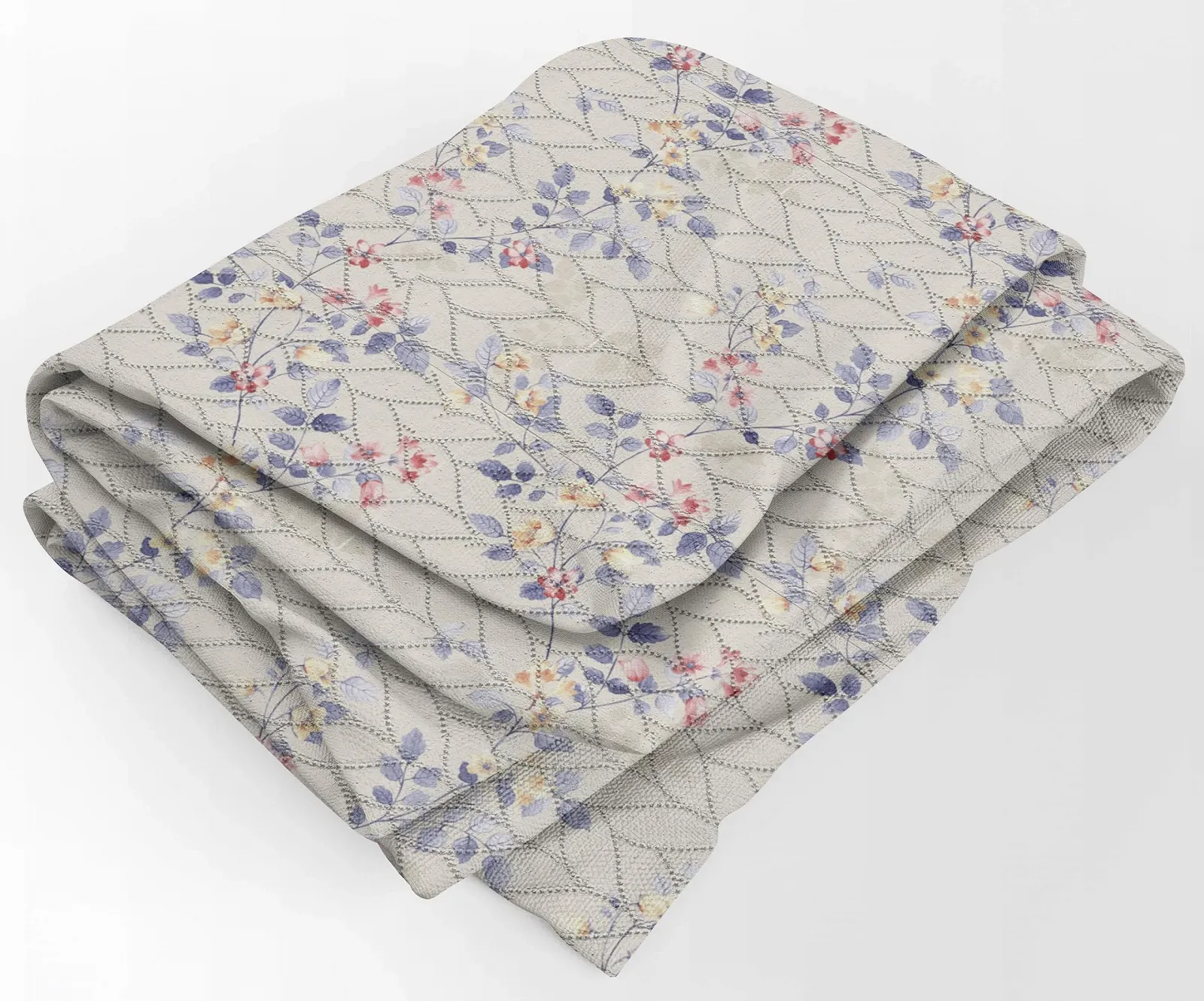 Покривало HOME ZEN HOUSEHOLD LINEN Літо Двостороннє Art Lotus 100 г Квітковий бежевий, фото №4