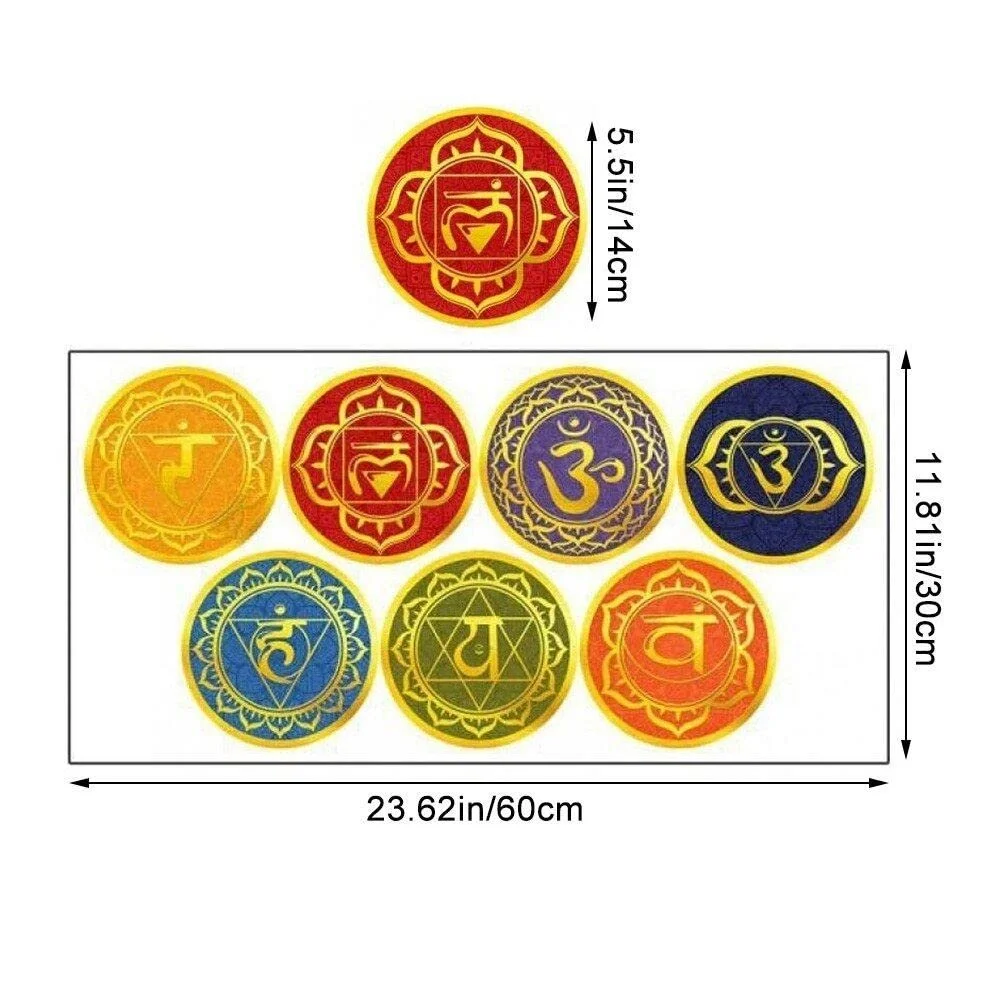 Наклейки на стіну Seven Chakra Buddhism Круглі Золотисті, фото №4
