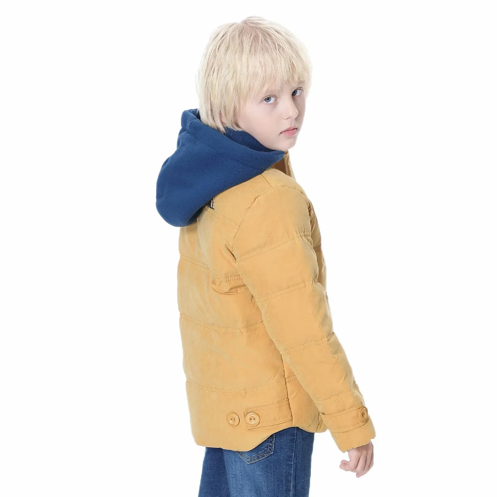 Зимняя куртка YFPICO Пуховик для мальчиков со съемным капюшоном Теплая, фото №6