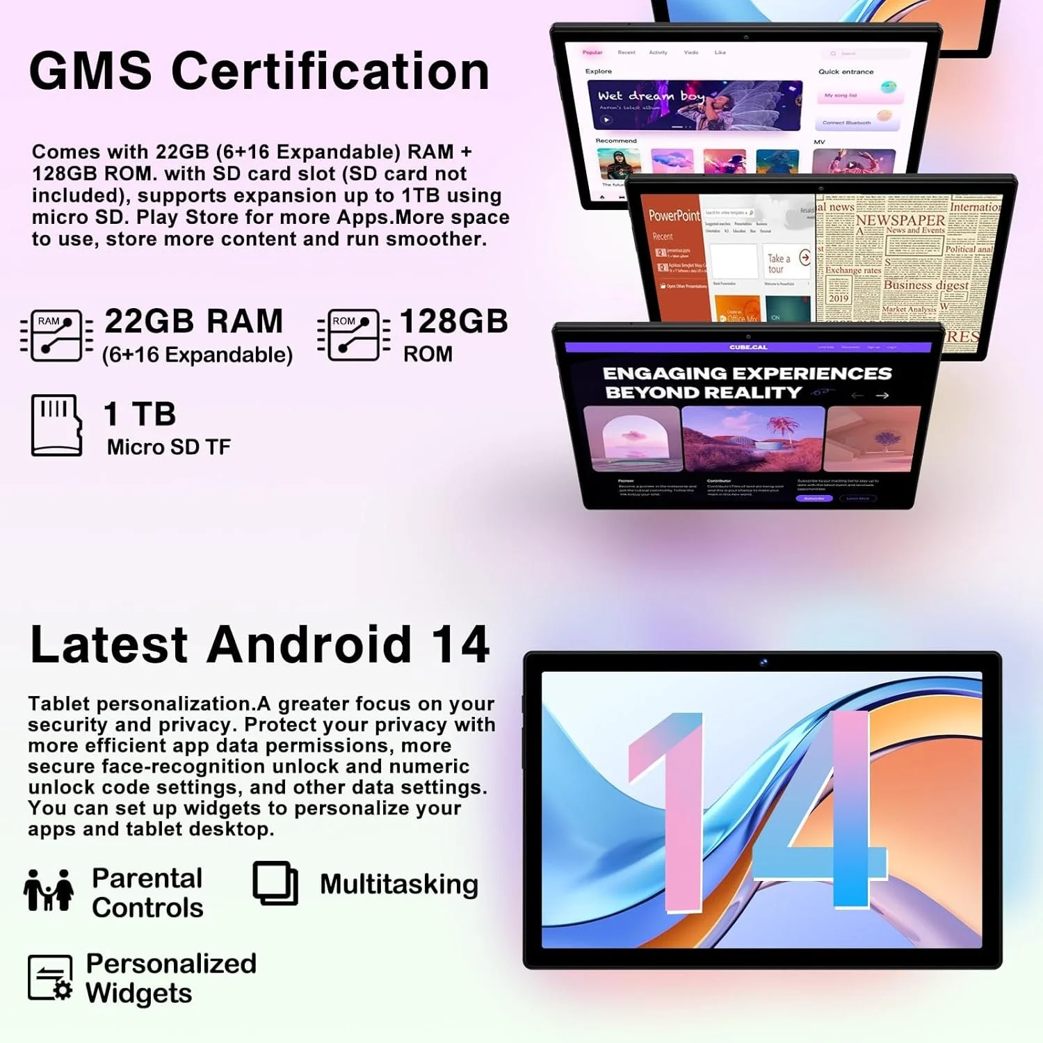 Планшет 10.1" DEERTIME E9 6+16/128Gb Android 14 8000 mAh Черный, фото №4