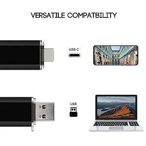 USB-накопичувач 2-Pack 128ГБ Dual Type C + USB A 2-в-1 Чорний та Синій synthetic.ua - Фото 1